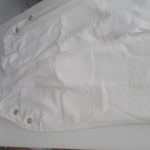 White Zara Pants Gold buttons